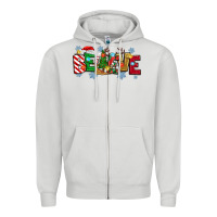 Dove Grey Christmas Believe Zipper Hoodie - MaliasSmallBusiness