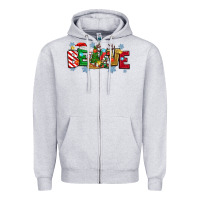 Heather Grey Christmas Believe Zipper Hoodie - MaliasSmallBusiness