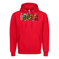Red Christmas Believe Zipper Hoodie - MaliasSmallBusiness