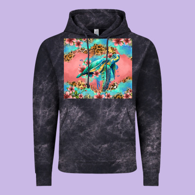 Floral Turtle Vintage Hoodie Designed By Jasminsmagicworld