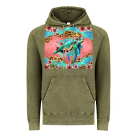 Vintage Olive floral turtle Vintage Hoodie - Jasminsmagicworld