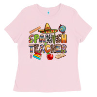 Bubblegum Pink spanish teacher Ladies Tee - texasbilliewilder