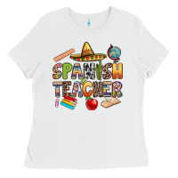 White spanish teacher Ladies Tee - texasbilliewilder