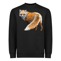 Black Red Fox Heavyweight Sweatshirt - LillyAllenDesigns