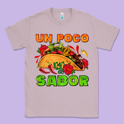 Un Poco Sabor With Taco And Pepper Classic Tee Designed By Adodesignshop