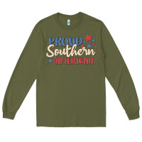 Army Green proud southern american Long Sleeve Tee - MaliasSmallBusiness