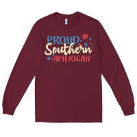 Burgundy proud southern american Long Sleeve Tee - MaliasSmallBusiness