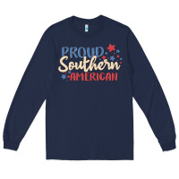 Navy proud southern american Long Sleeve Tee - MaliasSmallBusiness