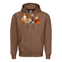 Chestnut Fall Gnome Coffee Cups Zipper Hoodie - MaliasSmallBusiness