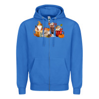 True Royal Fall Gnome Coffee Cups Zipper Hoodie - MaliasSmallBusiness