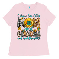 Bubblegum Pink i have two titles mom and grandma and i rock them Ladies Tee - Zillion Design Studio