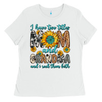 White i have two titles mom and grandma and i rock them Ladies Tee - Zillion Design Studio