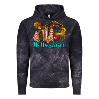 Cloud Black tis the seasin with christmas cake abd jesus Vintage Hoodie - AdoDesignShop