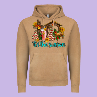 Tis The Seasin With Christmas Cake Abd Jesus Vintage Hoodie Designed By Adodesignshop