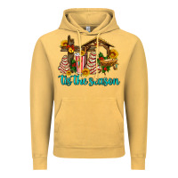 Vintage Mustard tis the seasin with christmas cake abd jesus Vintage Hoodie - AdoDesignShop