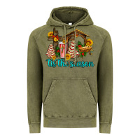 Vintage Olive tis the seasin with christmas cake abd jesus Vintage Hoodie - AdoDesignShop