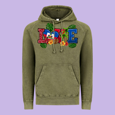 Love Haitian Republic Vintage Hoodie Designed By Ranaportraitstore