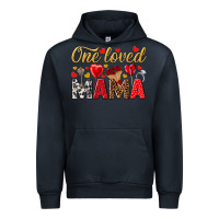 Navy One loved mama valentines day Urban Hoodie - HowdyJamesFarm