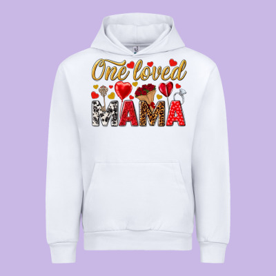 One Loved Mama Valentines Day Urban Hoodie Designed By Howdyjamesfarm