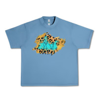 Pebble Blue glitter leopard turquoise patch Urban Heavy Tee - AdoDesignShop