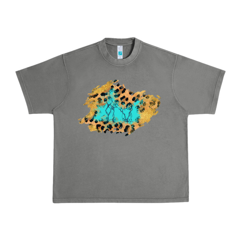 Glitter Leopard Turquoise Patch Urban Heavy Tee by AdoDesignShop | Teevron
