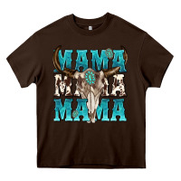 Chocolate Brown mama mama mama Heavy Core Tee - texasbilliewilder