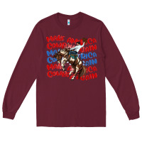 Burgundy make america cowboy again Long Sleeve Tee - MaliasSmallBusiness