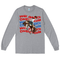 Heather Grey make america cowboy again Long Sleeve Tee - MaliasSmallBusiness