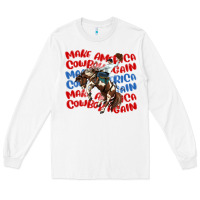 White make america cowboy again Long Sleeve Tee - MaliasSmallBusiness