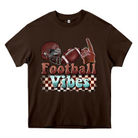 Chocolate Brown football vibes Heavy Core Tee - BarkalooDesign