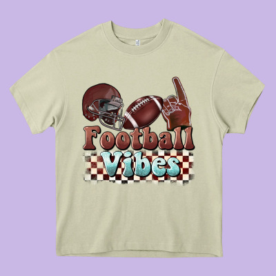 Football Vibes Heavy Core Tee Designed By Barkaloodesign