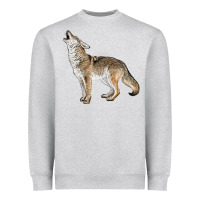 Heather Grey Howling Coyote Heavyweight Sweatshirt - LillyAllenDesigns