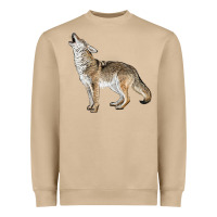 Mushroom Howling Coyote Heavyweight Sweatshirt - LillyAllenDesigns