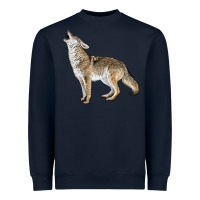 Navy Howling Coyote Heavyweight Sweatshirt - LillyAllenDesigns