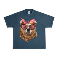 Midnight Navy mama bear with glasses and bandana Urban Heavy Tee - Artiststas