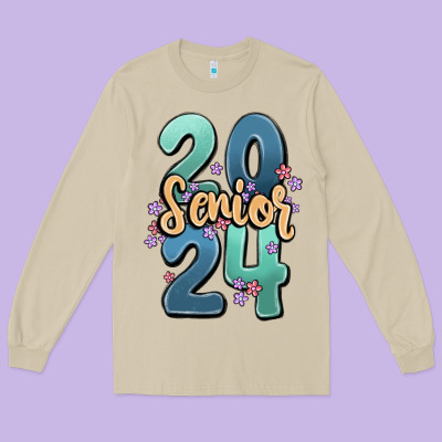 Senior 2024 Long Sleeve Tee Designed By Maliassmallbusiness