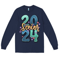 Navy senior 2024 Long Sleeve Tee - MaliasSmallBusiness