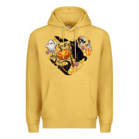 Antique Gold Halloween Heart Premium Hoodie - texasbilliewilder