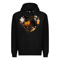 Black Halloween Heart Premium Hoodie - texasbilliewilder
