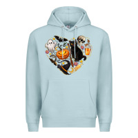 Blue Mist Halloween Heart Premium Hoodie - texasbilliewilder