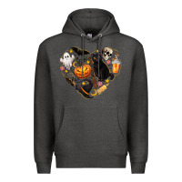 Charcoal Heather Halloween Heart Premium Hoodie - texasbilliewilder