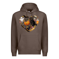 Coffee Halloween Heart Premium Hoodie - texasbilliewilder