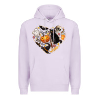 Lilac Halloween Heart Premium Hoodie - texasbilliewilder