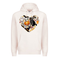 Pale Pink Halloween Heart Premium Hoodie - texasbilliewilder