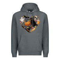 Rock Halloween Heart Premium Hoodie - texasbilliewilder