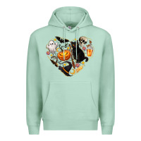 Seafoam Halloween Heart Premium Hoodie - texasbilliewilder