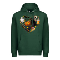 Sports Green Halloween Heart Premium Hoodie - texasbilliewilder