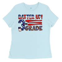 Baby Blue batter up 3rd grade Ladies Tee - JahusDesignShop