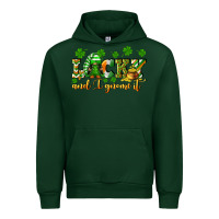 Forest Green Lucky and i gnome it St. Patrick's Day Urban Hoodie - CowGirlArtShop