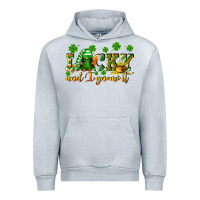 Heather Grey Lucky and i gnome it St. Patrick's Day Urban Hoodie - CowGirlArtShop